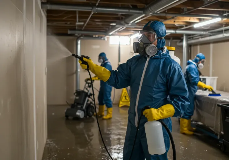 Basement Sanitization and Antimicrobial Treatment process in Huntersville, NC